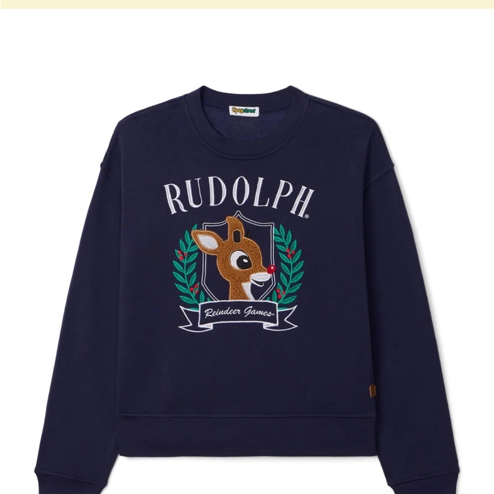 Tipsy Elves Navy Blue Rudolph Sweater size small new​